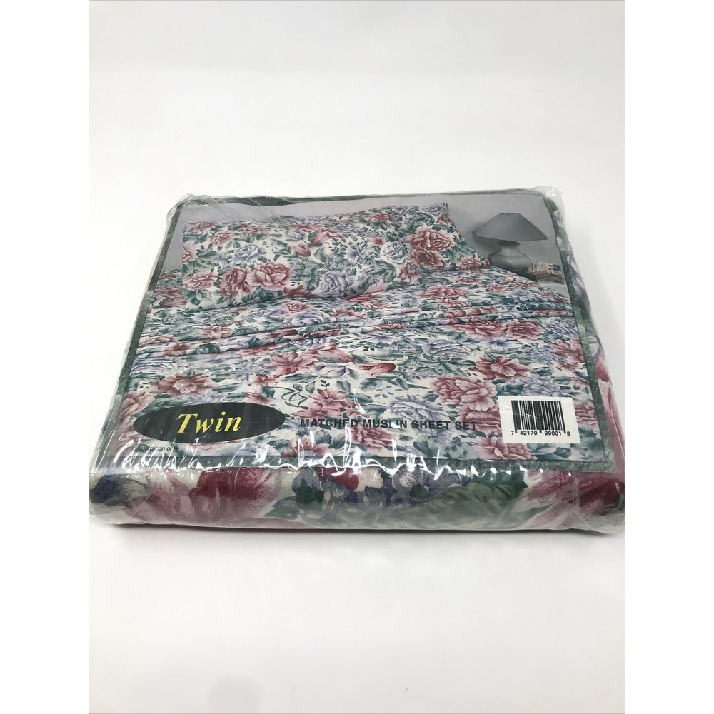 Vintage Camelot 3 Piece Twin Bedding Sheet Set Floral Cotton Blend - Picture 7 of 8